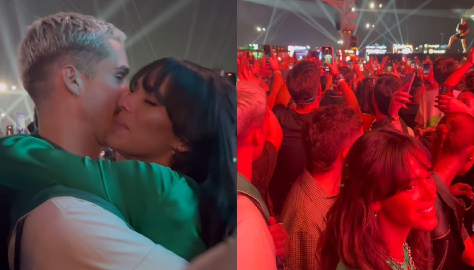 Com novo visual, Marquezine curte show do Imagine Dragons em meio ao público