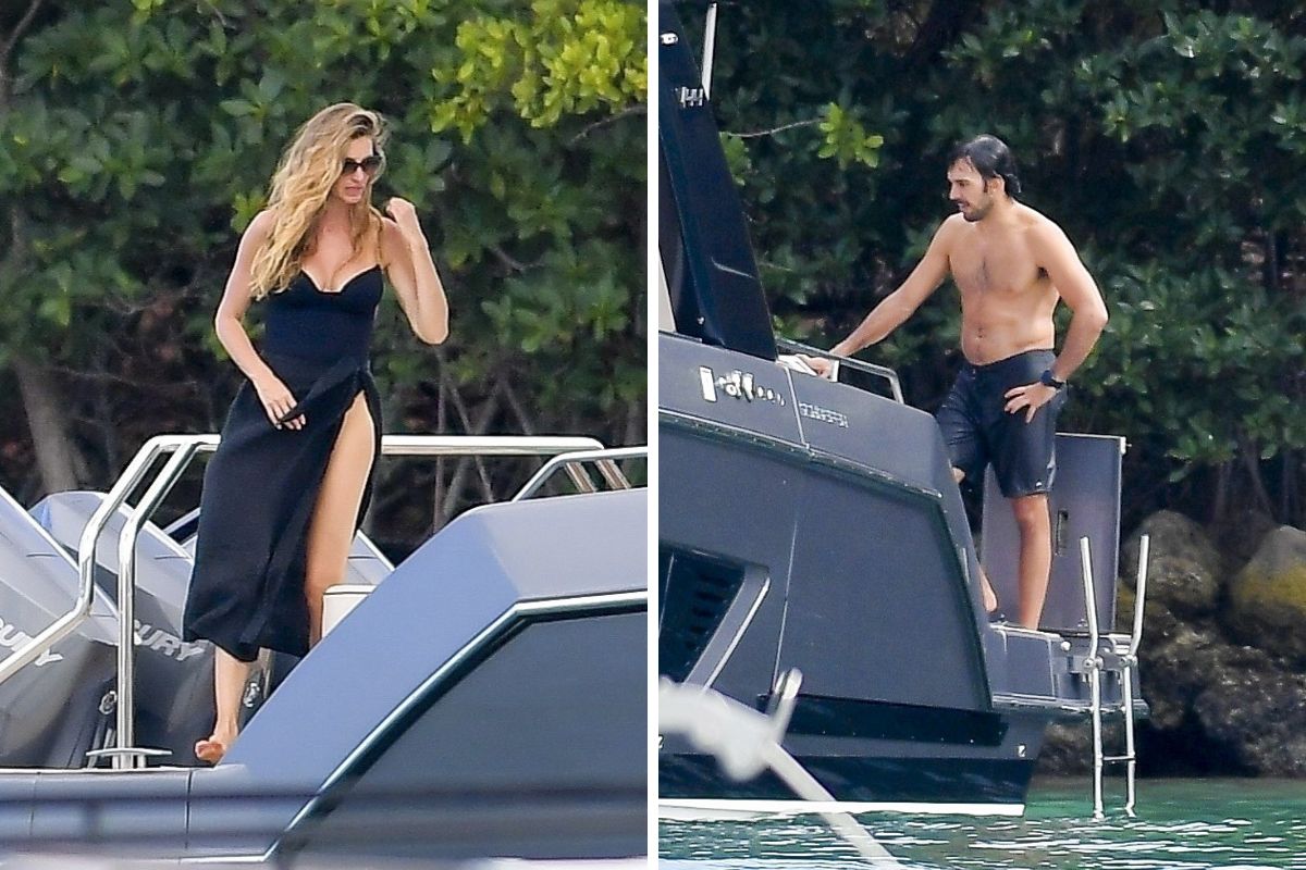Dois meses após dar à luz, Gisele curte passeio em novo iate
