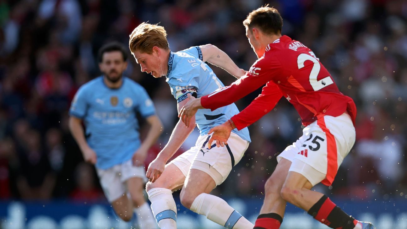 No último clássico de De Bruyne, United e City empatam pela Premier League