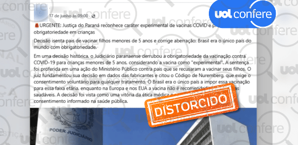 Decisão no Paraná não acaba com obrigação de vacinar em criança