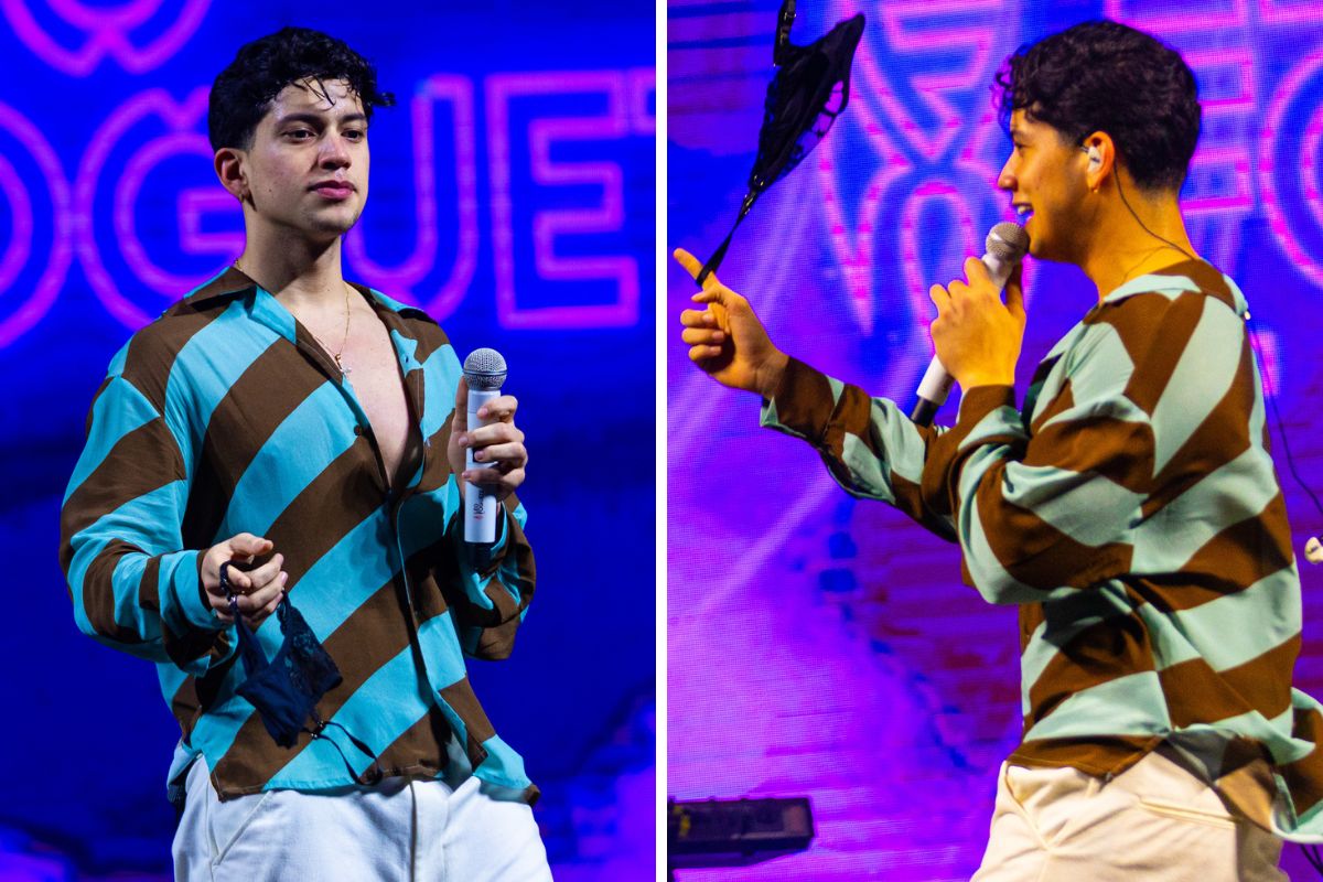 Léo Foguete canta com fãs em Xinguara e ganha até calcinha