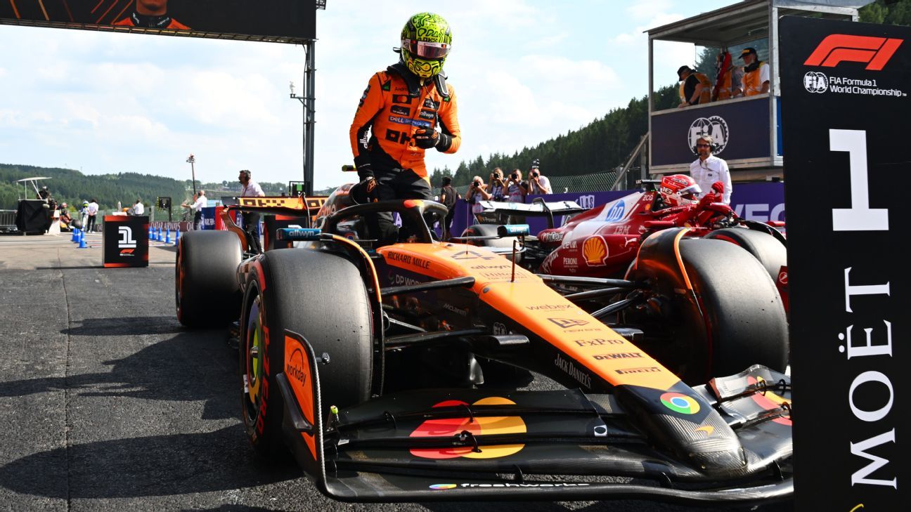 Norris conquista a pole no GP da Bélgica; Bortoleto larga em décimo