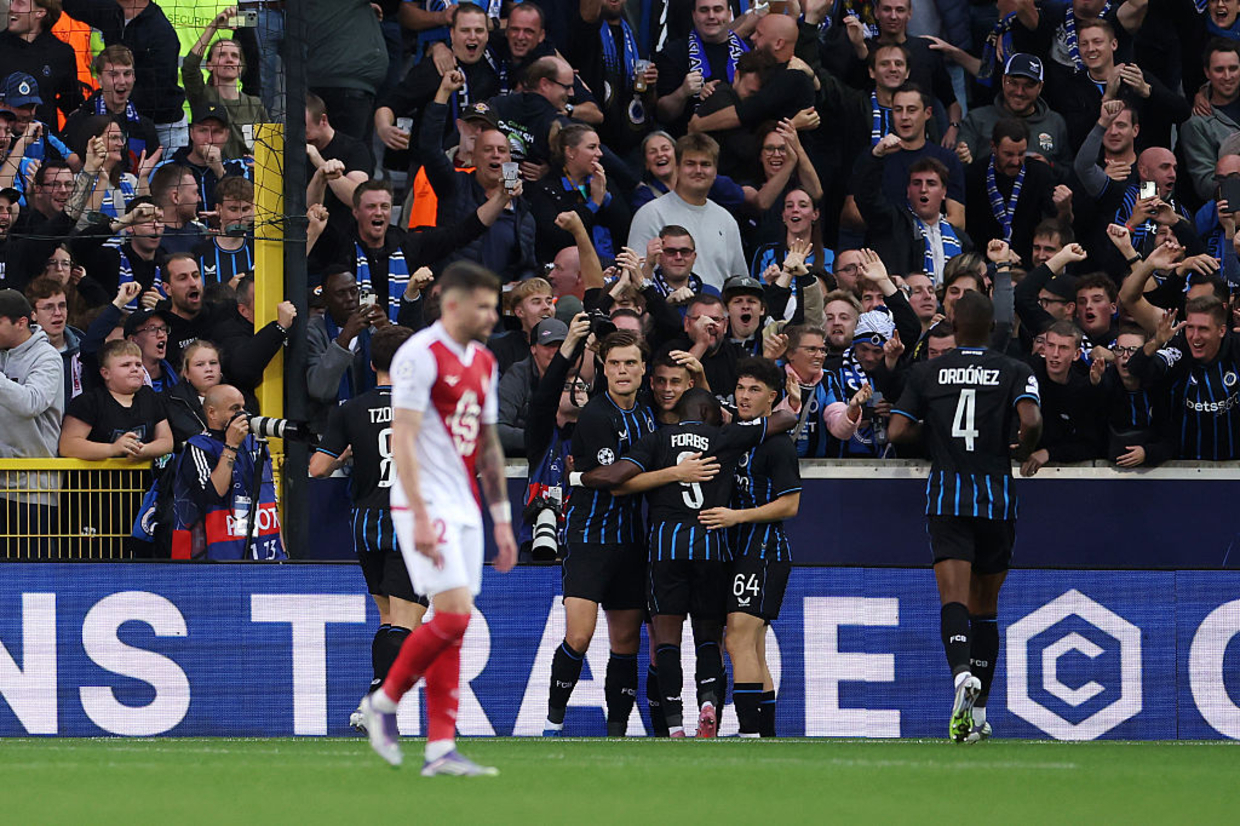 Club Brugge faz três gols em dez minutos e goleia o Monaco na estreia da Liga dos Campeões