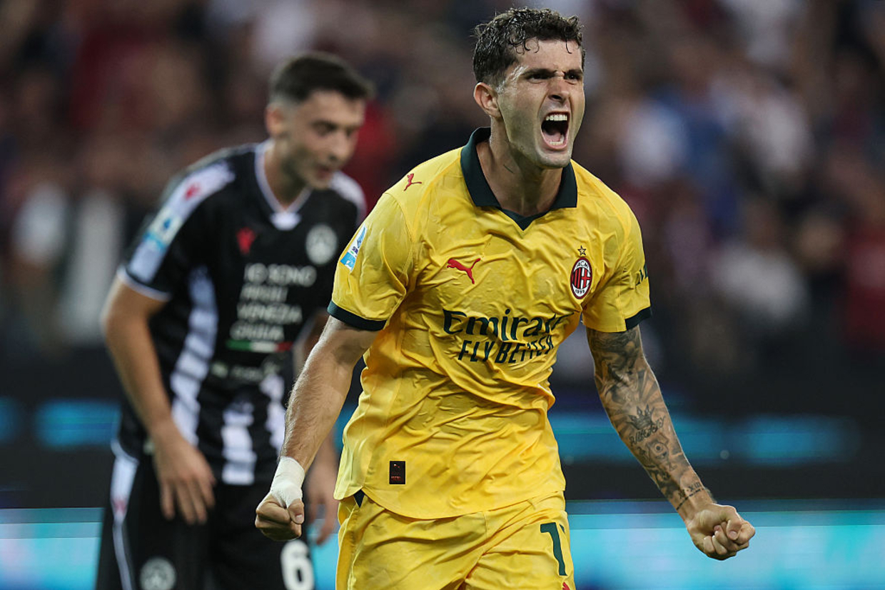 Pulisic comanda vitória tranquila do Milan sobre a Udinese