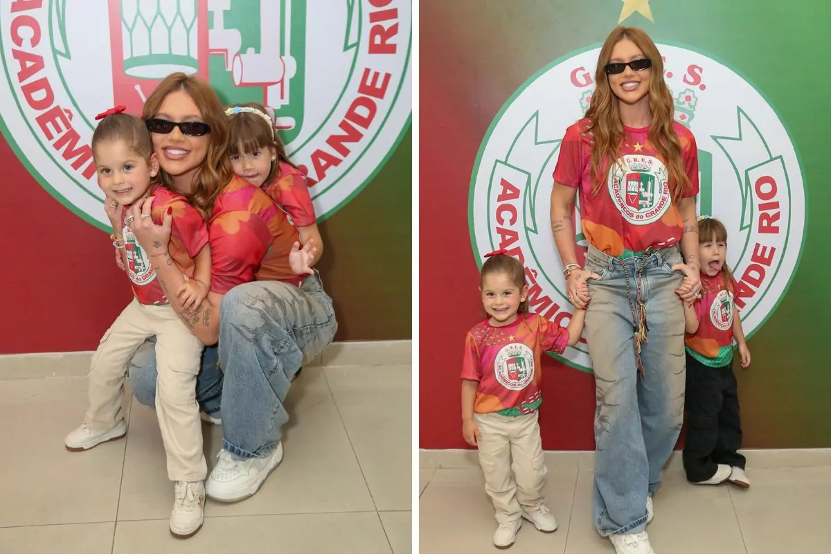 Virginia Fonseca leva as filhas na festa do Dia das Crianças na Grande Rio