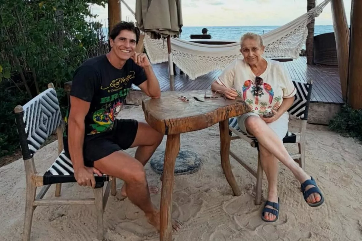 Reynaldo Gianecchini surge em clique raro com a mãe