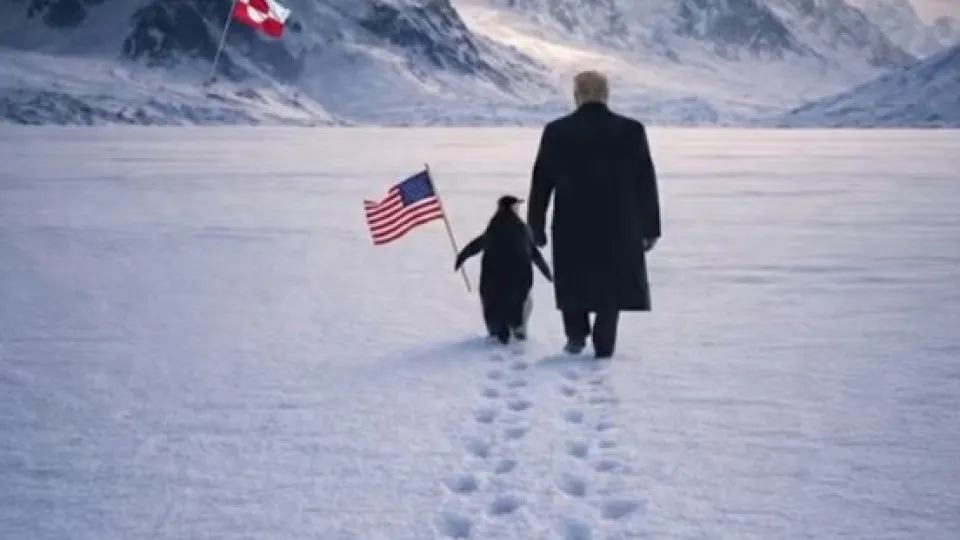 Casa Branca vira chacota por foto de Trump com pinguim