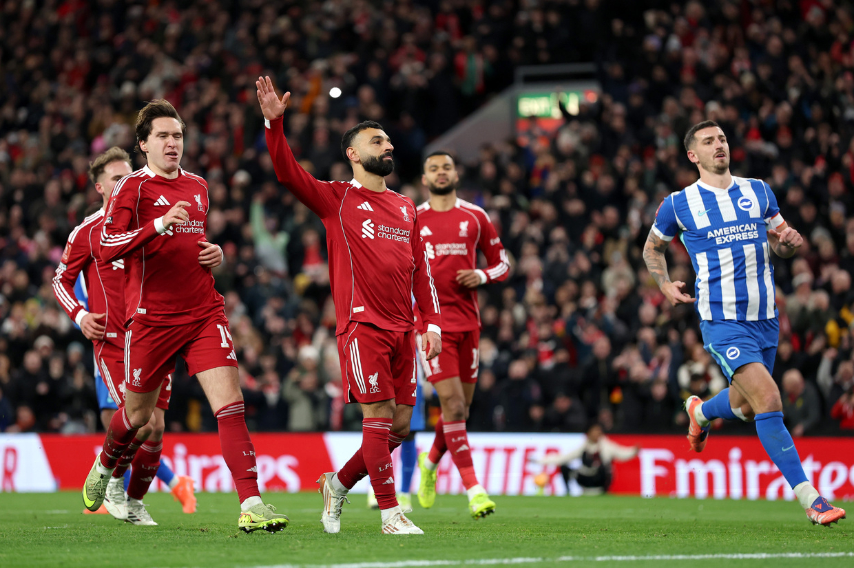 Liverpool passa fácil pelo Brighton e marca presença nas oitavas da Copa da Inglaterra