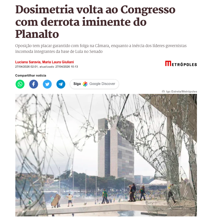 Congresso deve derrubar veto de Lula à lei da dosimetria