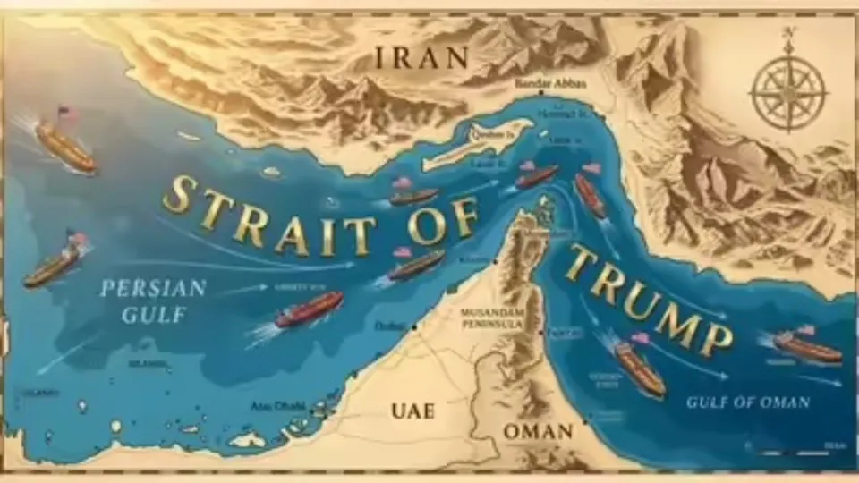 Presidente dos EUA republica mapa que renomeia Hormuz para ‘estreito de Trump’
