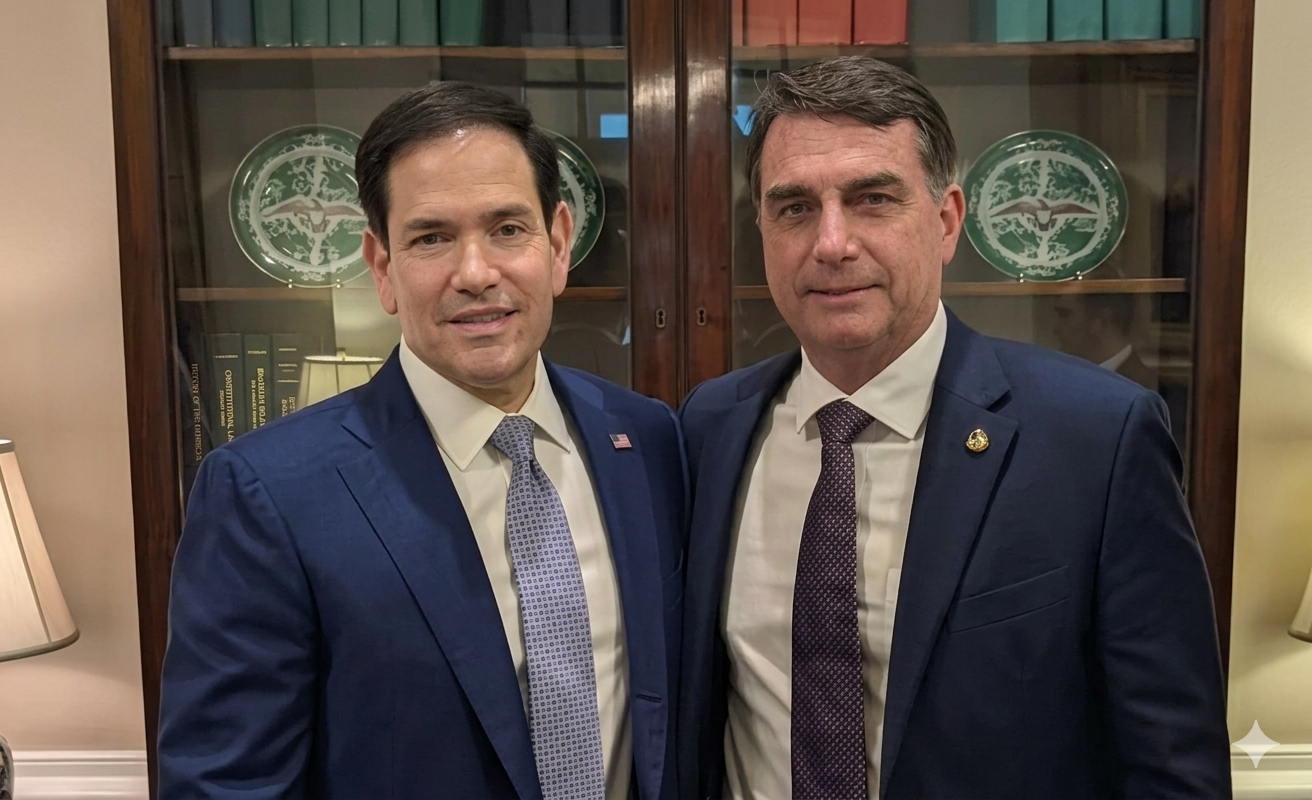 Flávio Bolsonaro reuniu com JD Vance e Marco Rubio em Washington