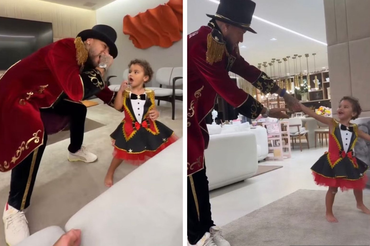 Neymar vira mágico e encanta Mavie em dia dedicado à família