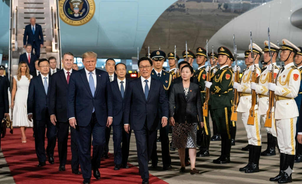 Trump desembarca na China para encontro estratégico com Xi Jinping