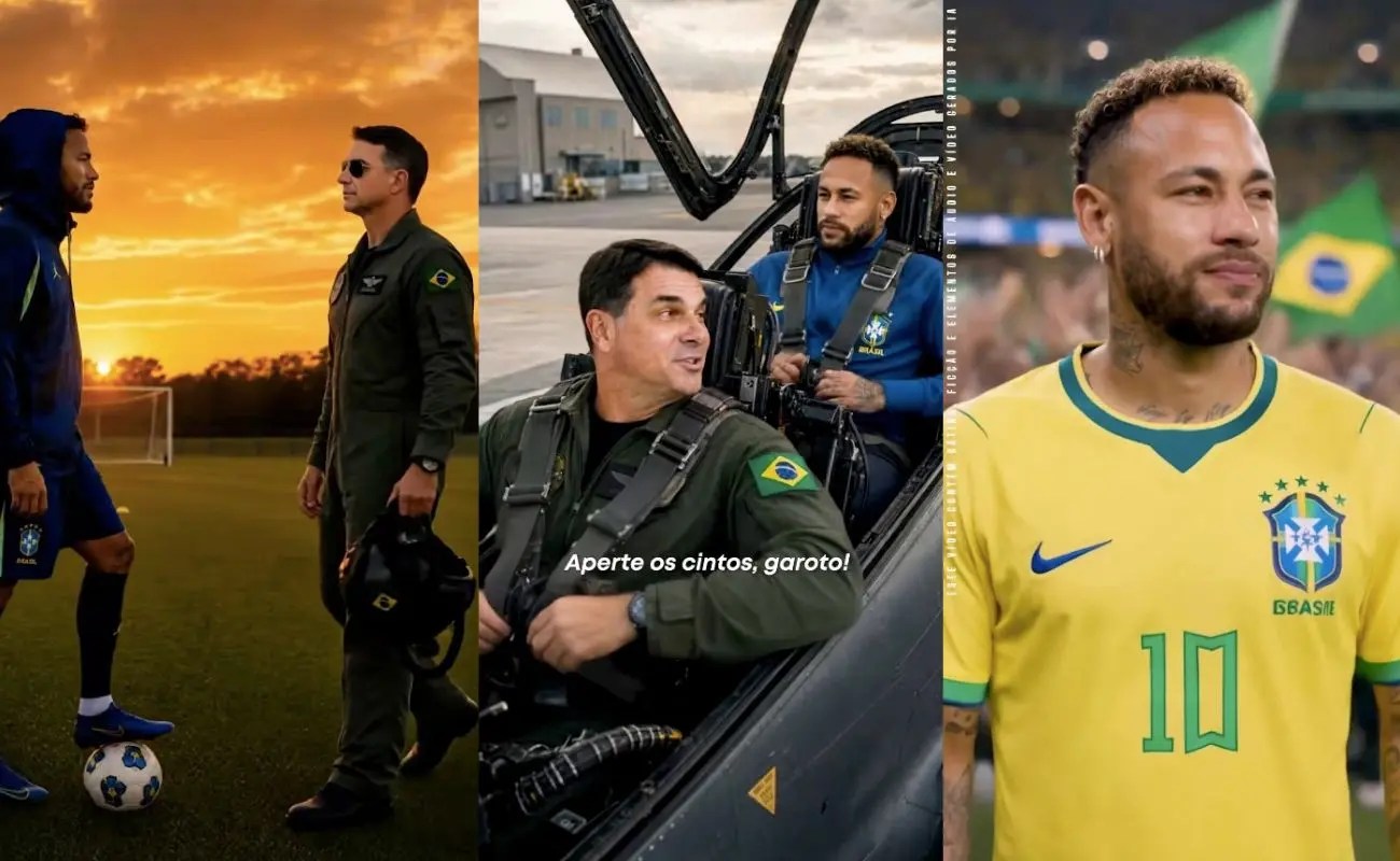 Flávio Bolsonaro exalta Neymar em nova peça digital