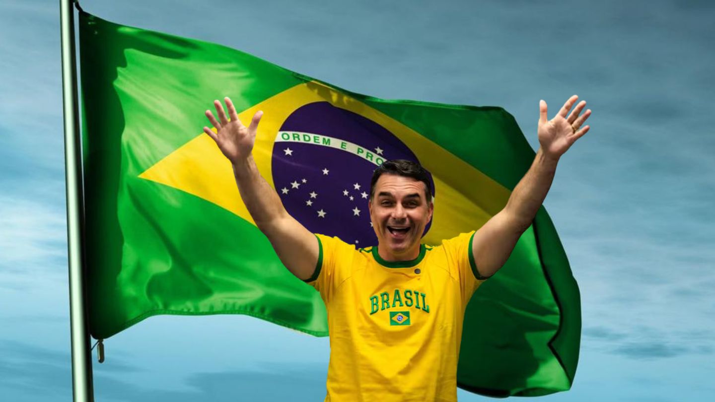 Flávio Bolsonaro faz live com futura primeira-dama antes do jogo do Brasil