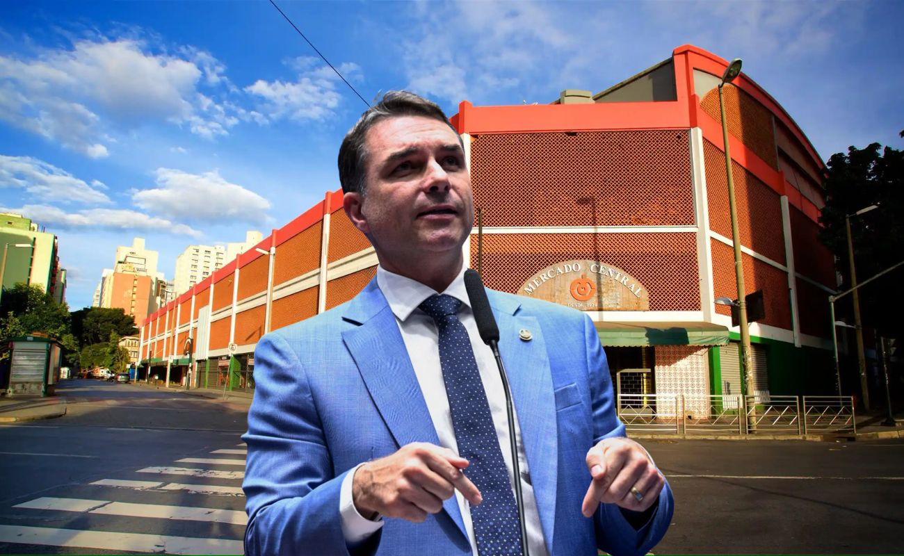 Pré-campanha em MG: Flávio Bolsonaro atrai multidão em visita ao Mercado Central de BH