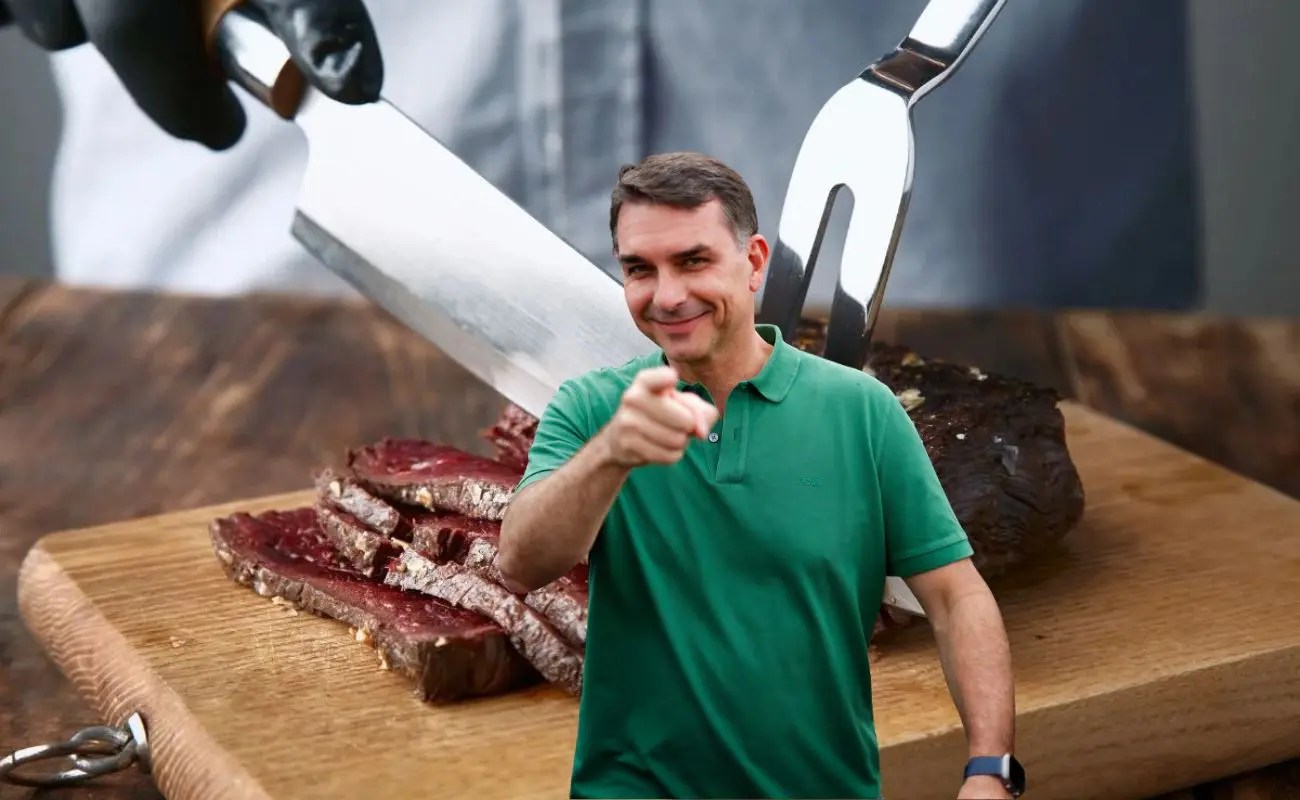 Flávio Bolsonaro lança desafio do churrasco com R$ 100 para medir inflação
