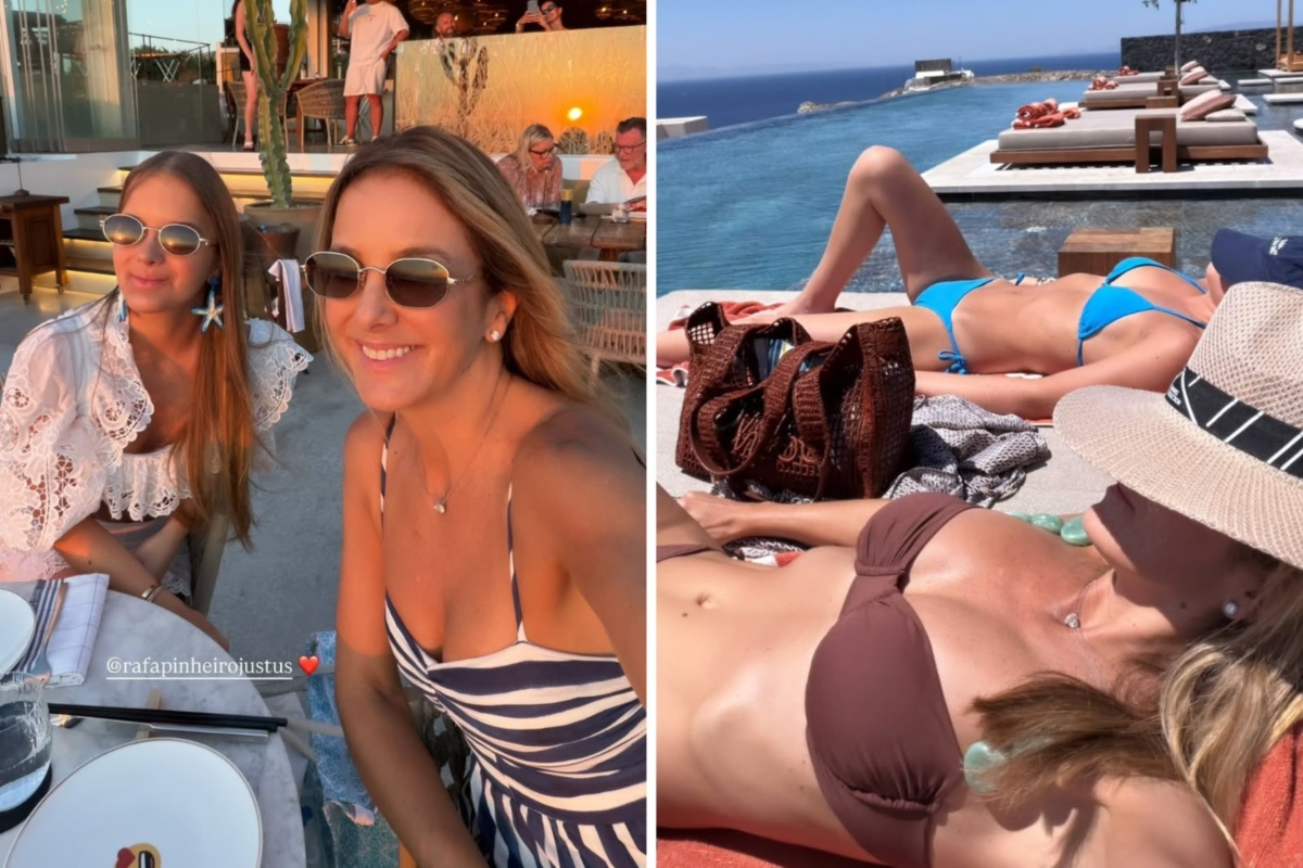 Ticiane Pinheiro celebra aniversário de Rafa Justus na Grécia